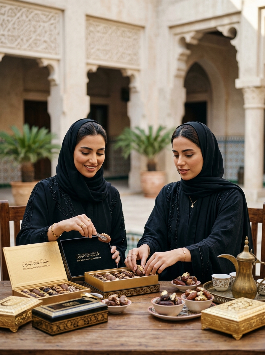Artisan hands carefully working with premium date chocolates